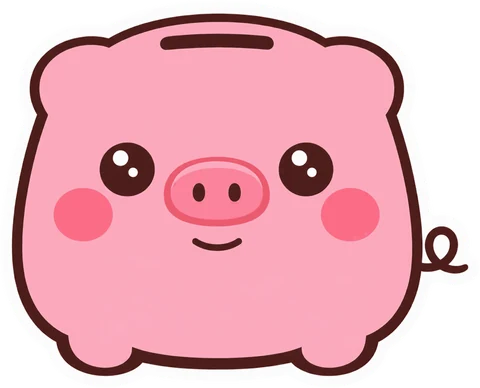 분홍색 돼지 저금통 캐릭터 Piggo